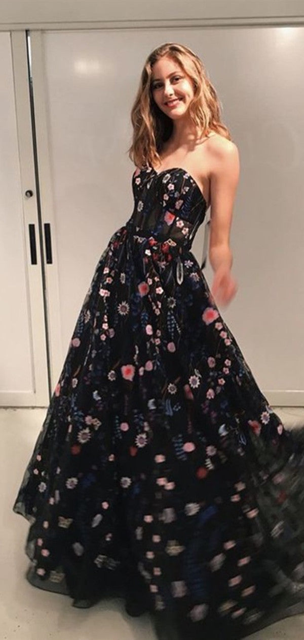 Appliques Sweetheart Design New Prom Dresses, Girl Graduation Party Long Prom Dresses 2021