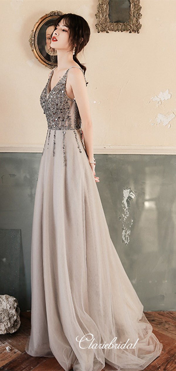 Elegant Sequins 2020 Newest Long Prom Dresses, Evening Party Dresses, Prom Dresses